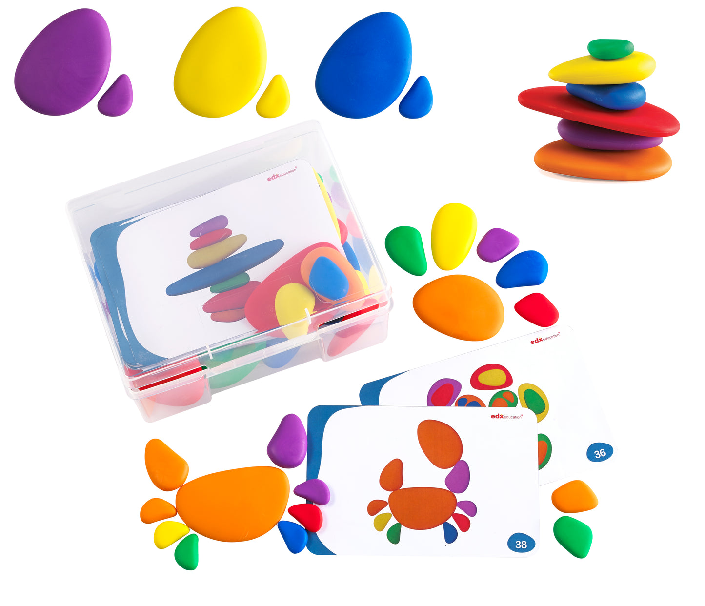 Child playing with Rainbow Pebbles – hands-on sensory and maths learning for EYFS | edx education® UK