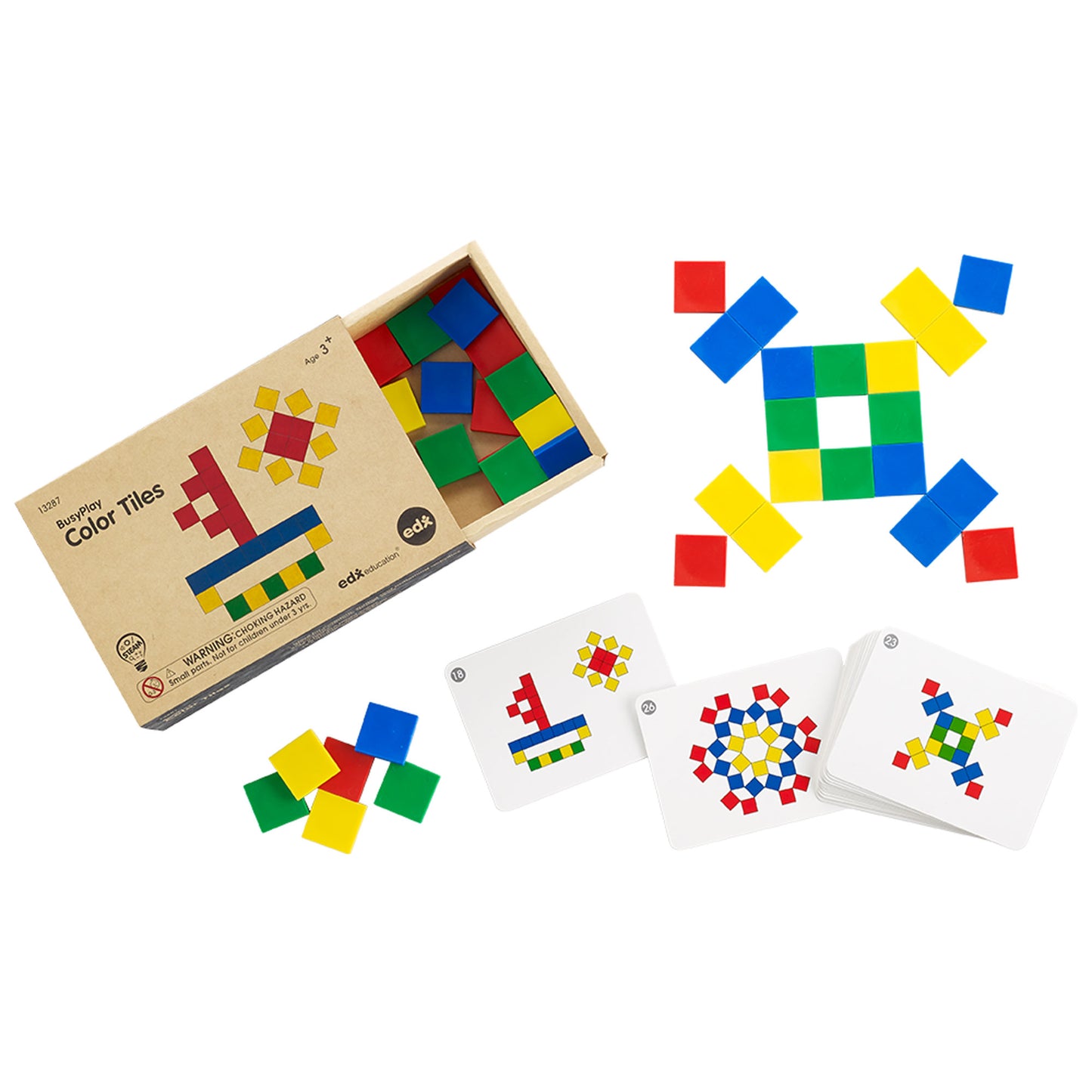 Edx Education - Shopedx UK – Busy Play® Colour Tiles – EDX13287 – Product Packaging Image