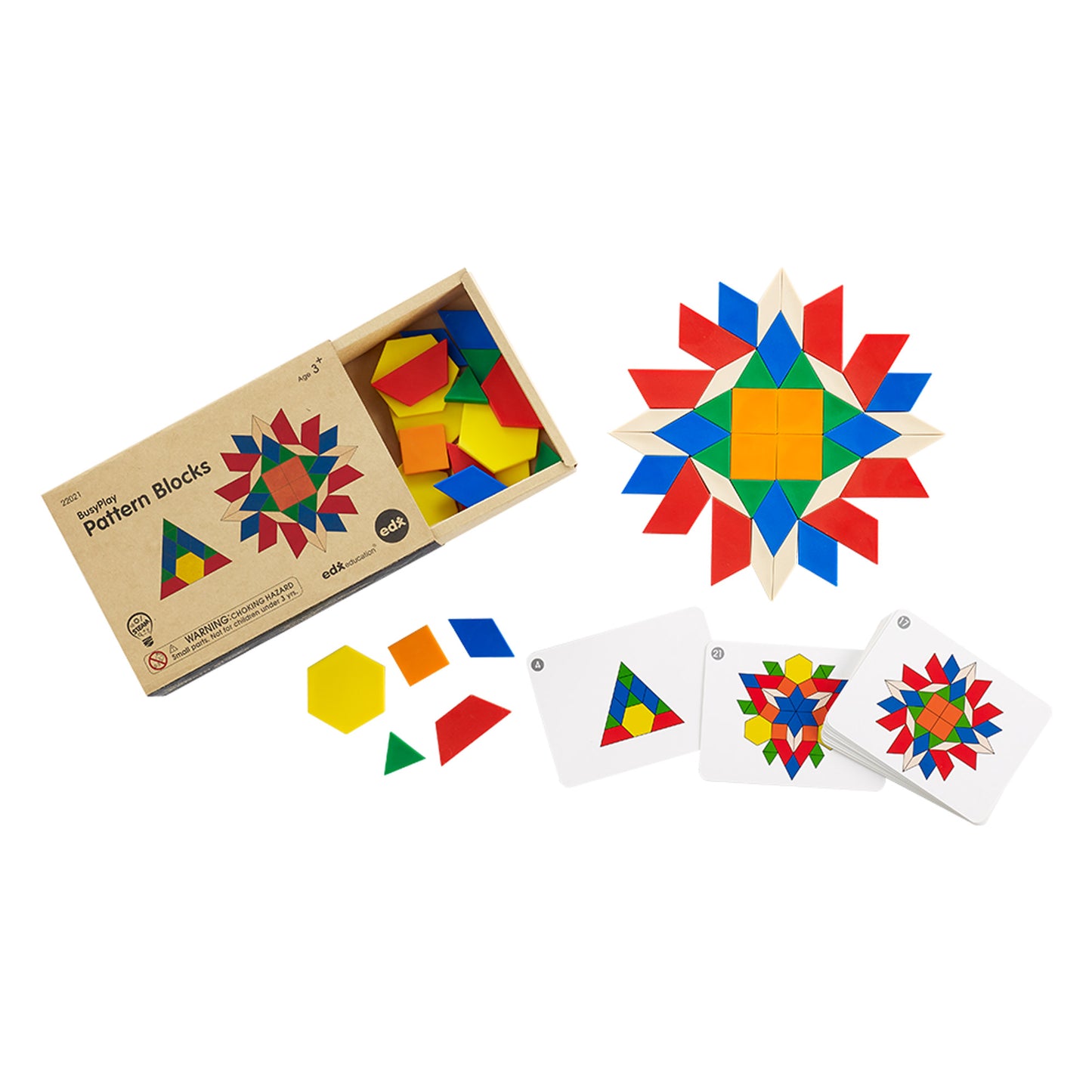 Edx Education - Shopedx UK – Busy Play® Pattern Blocks – EDX22021 – Product Packaging Image