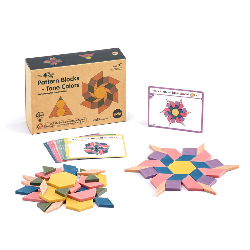 Edx Education - Shopedx UK – Busy Play® Pattern Blocks Tone Colours – EDX22035 – Product Packaging Image