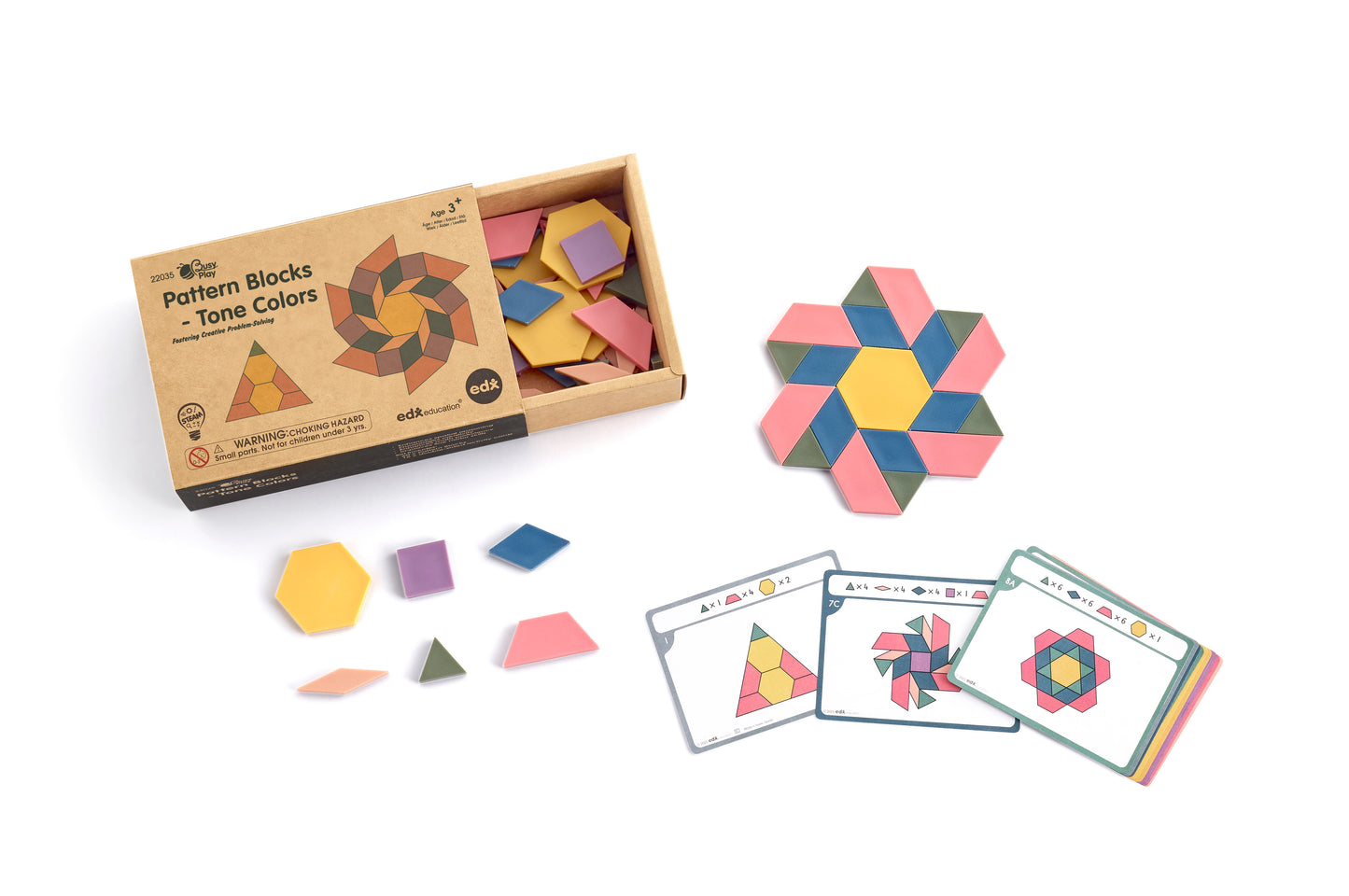 Edx Education - Shopedx UK – Busy Play® Pattern Blocks Tone Colours – EDX22035 – Product Lifestyle Image