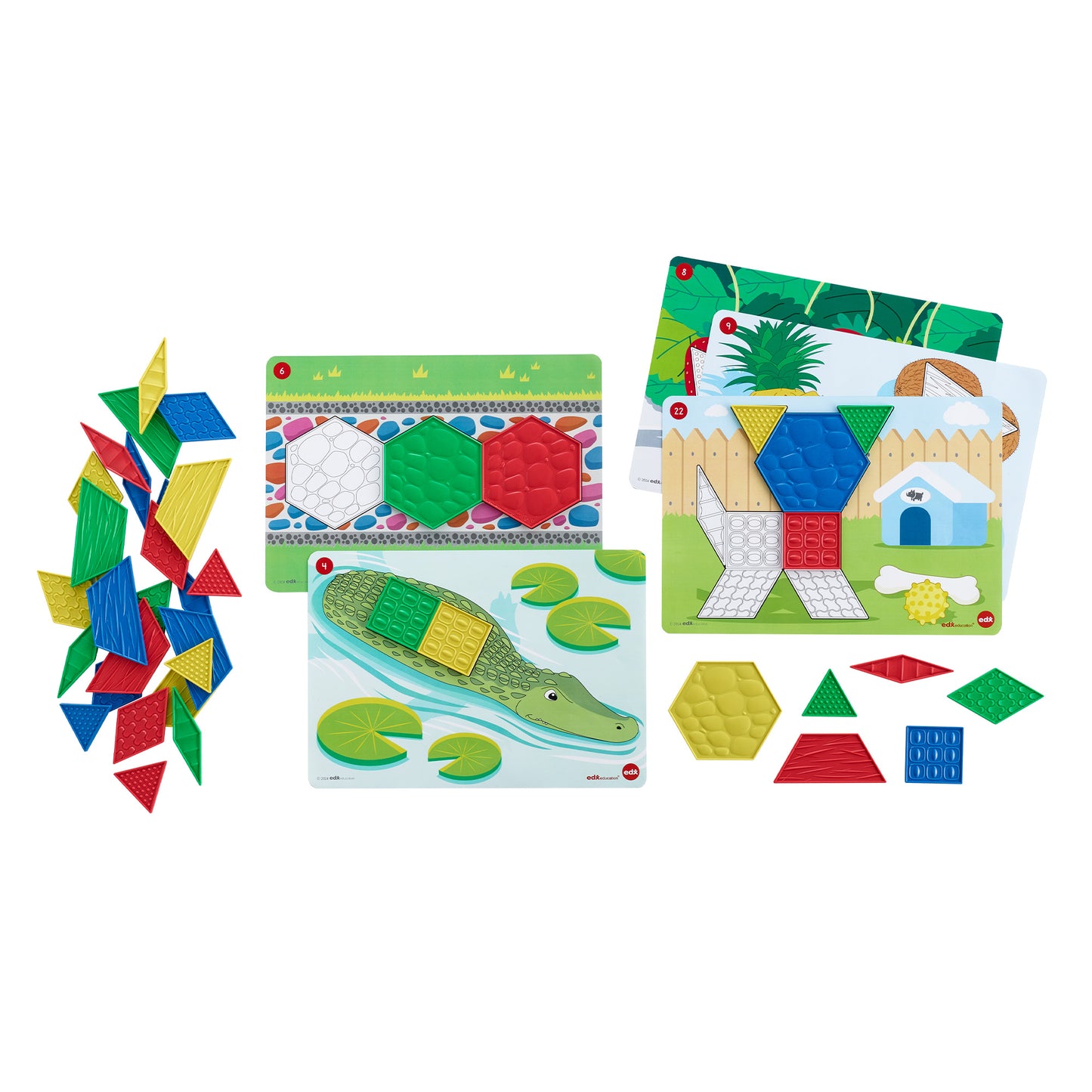 Edx Education - Shopedx UK – Green-n-Learn® Sensory Pattern Blocks – EDX22066 – Product Packaging Image