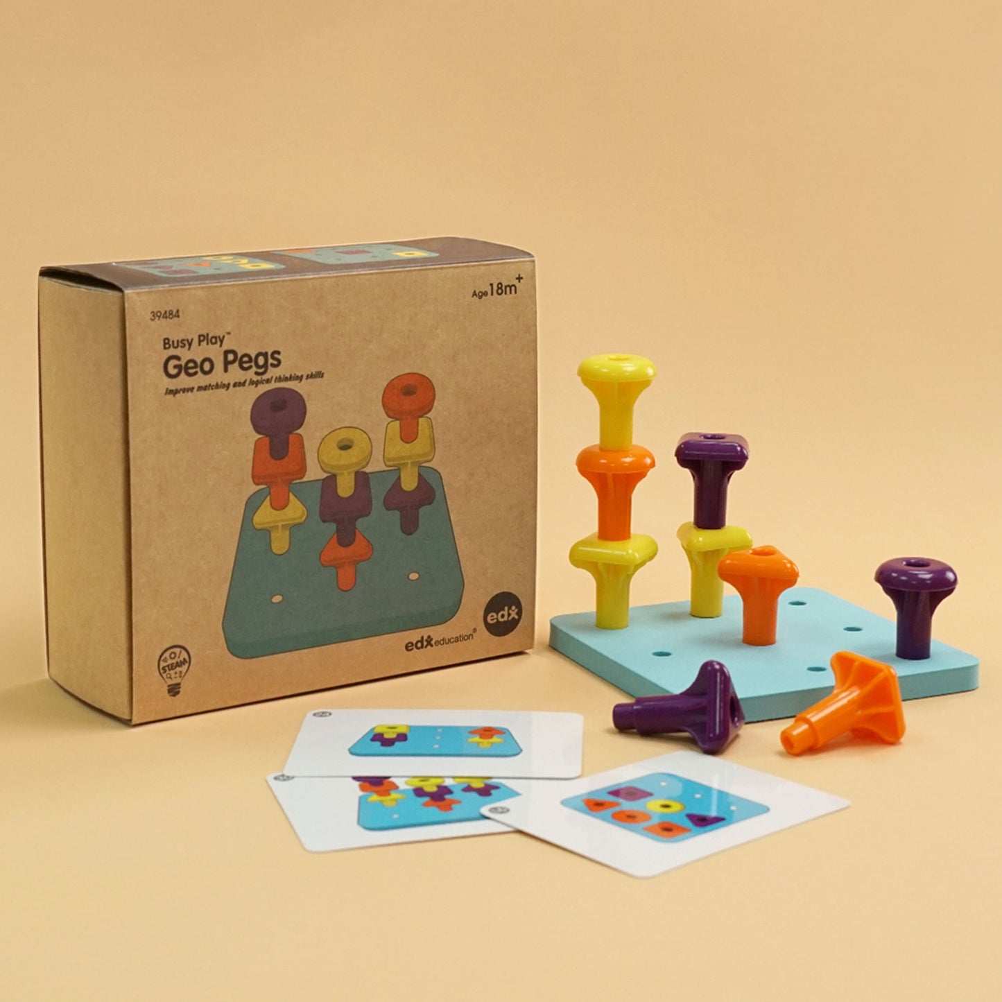 Edx Education - Shopedx UK – Busy Play® Geo Pegs – EDX39484 – Product Lifestyle Image