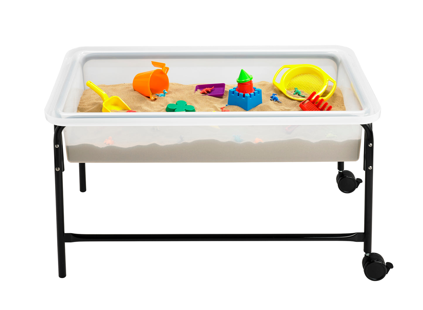 Children playing with sand in Sand and Water Tray – EYFS outdoor sensory play | edx education® UK