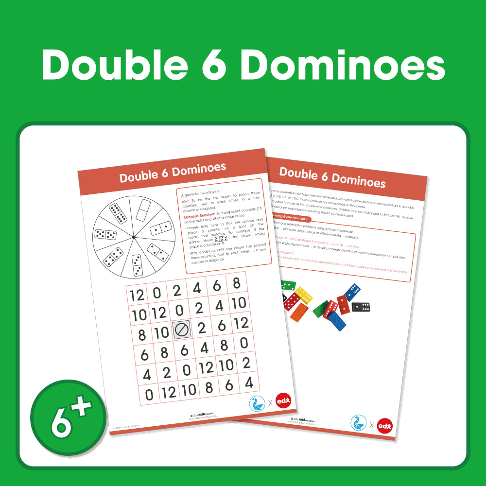 Edx Education - Shopedx UK – Board Games Double Dominoes 6 – Product Packaging Image