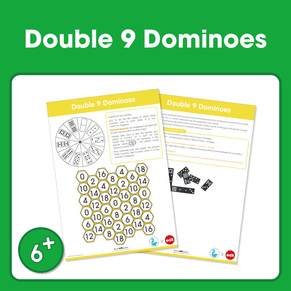 Edx Education - Shopedx UK – Board Games Double Dominoes 9 – Product Packaging Image