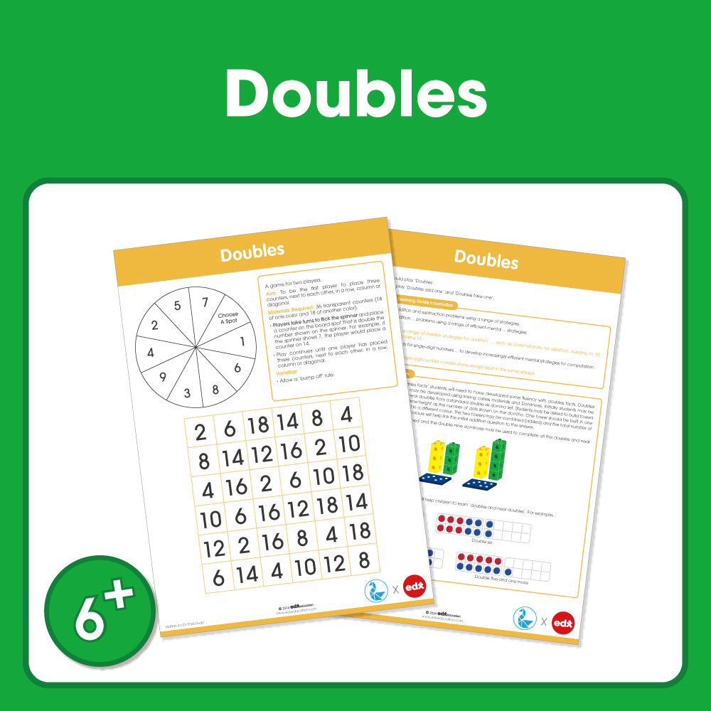 Edx Education - Shopedx UK – Board Games Doubles Grade 1 to 3 – Product Packaging Image