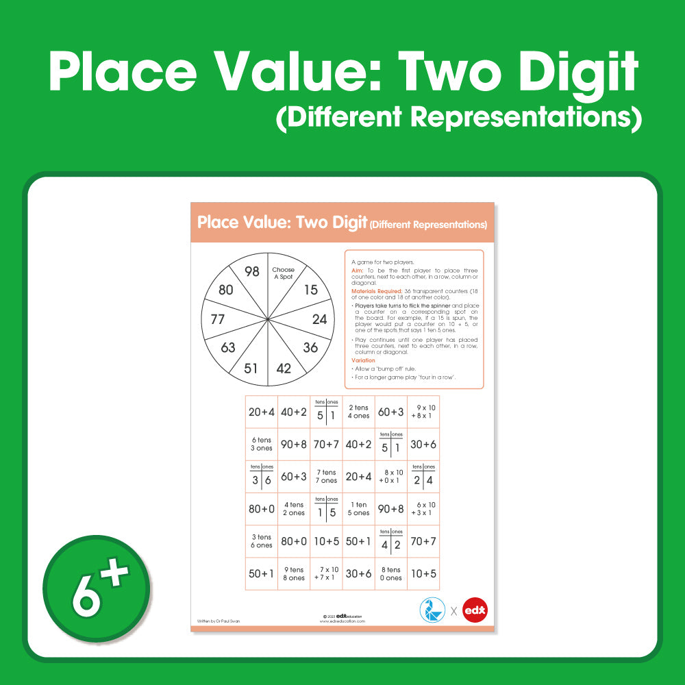 Edx Education - Shopedx UK – Board Games Place Value Two Digits Different Representations – Product Packaging Image
