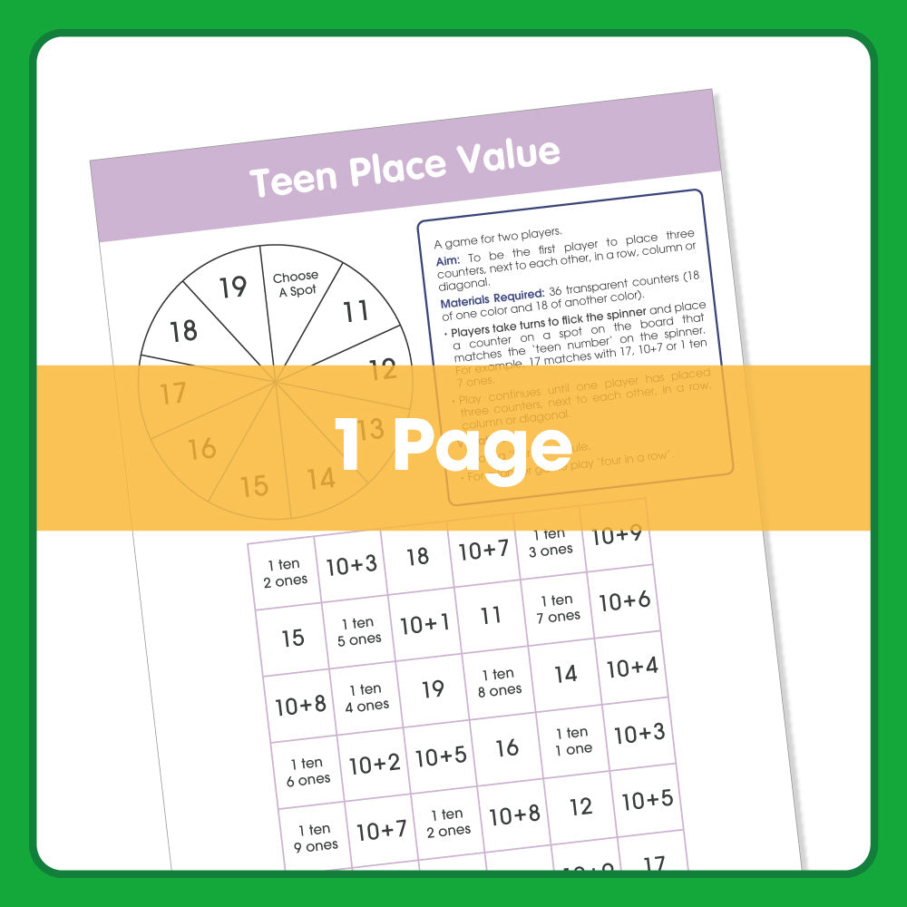 Edx Education - Shopedx UK – Board Games Teen Place Value Grade 1 – Product Lifestyle Image