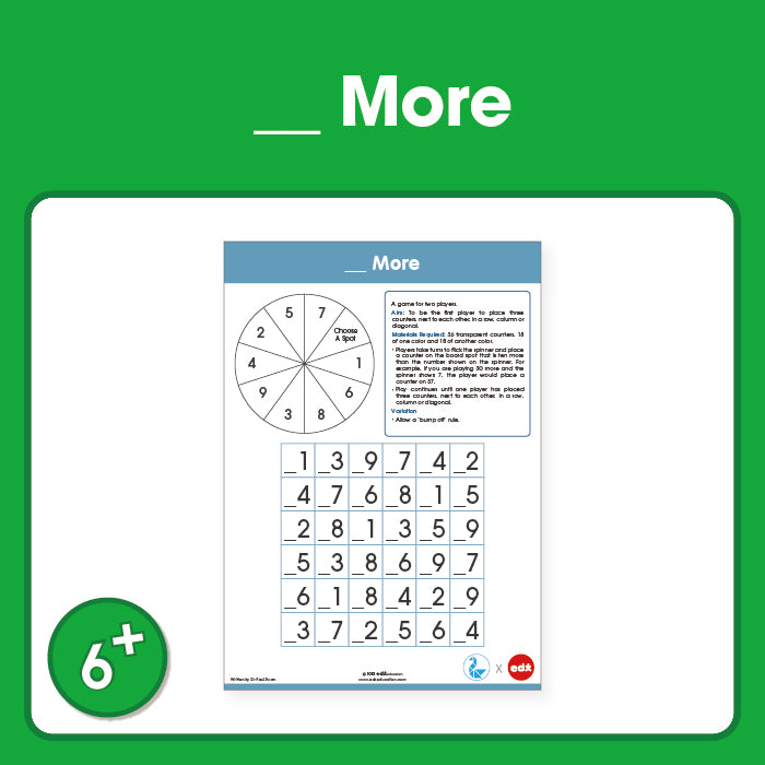 Edx Education - Shopedx UK – Board Games Ten More and More Grade 1 to 3 – Product Packaging Image