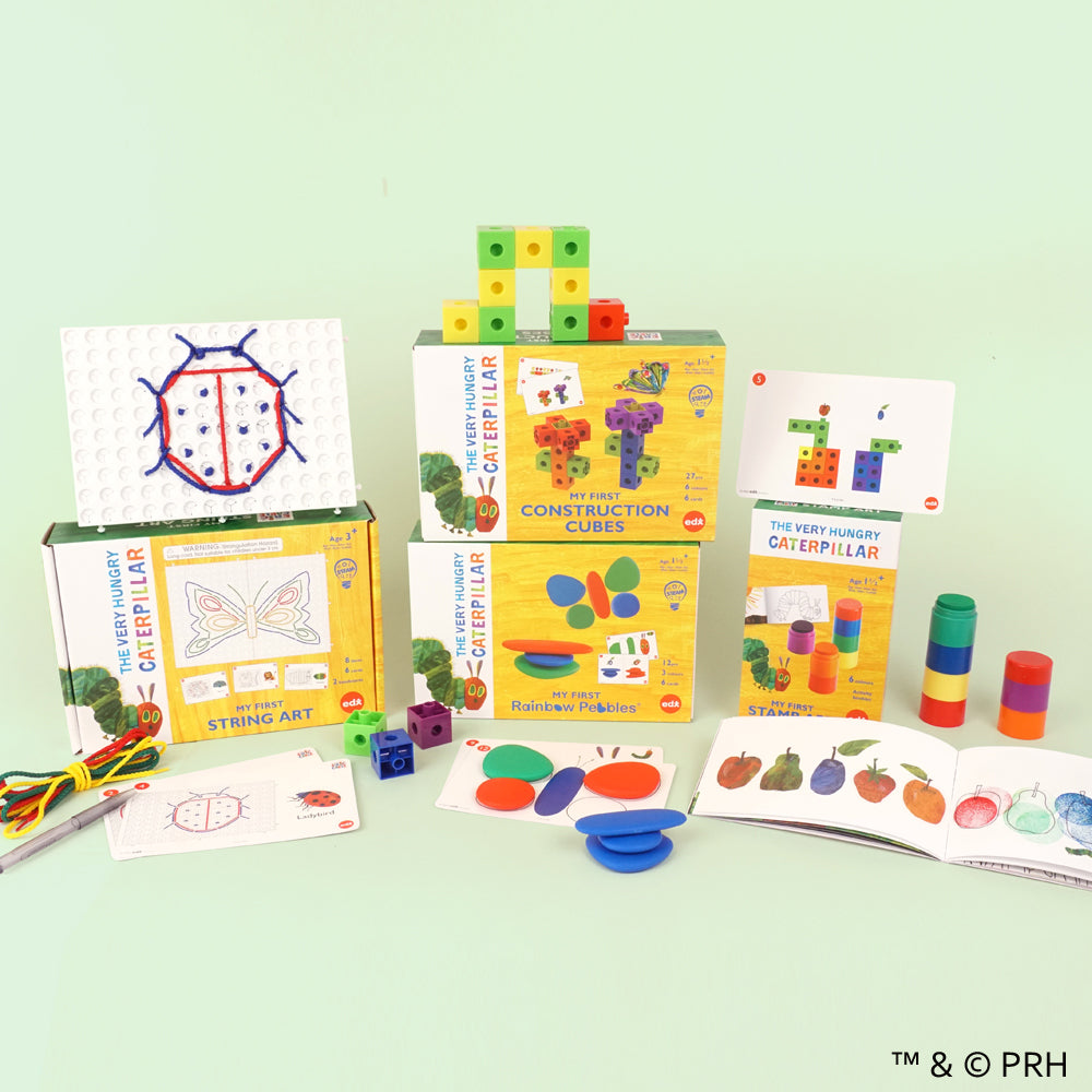Edx Education My First Range with The Very Hungry Caterpillar showing early learning toys and activity sets designed to support sensory play, creativity and fine motor development
