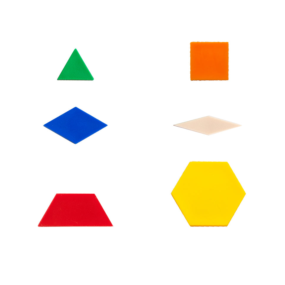 Child arranging Pattern Blocks by shape and colour – creative EYFS & KS1 maths activity | edx education® UK