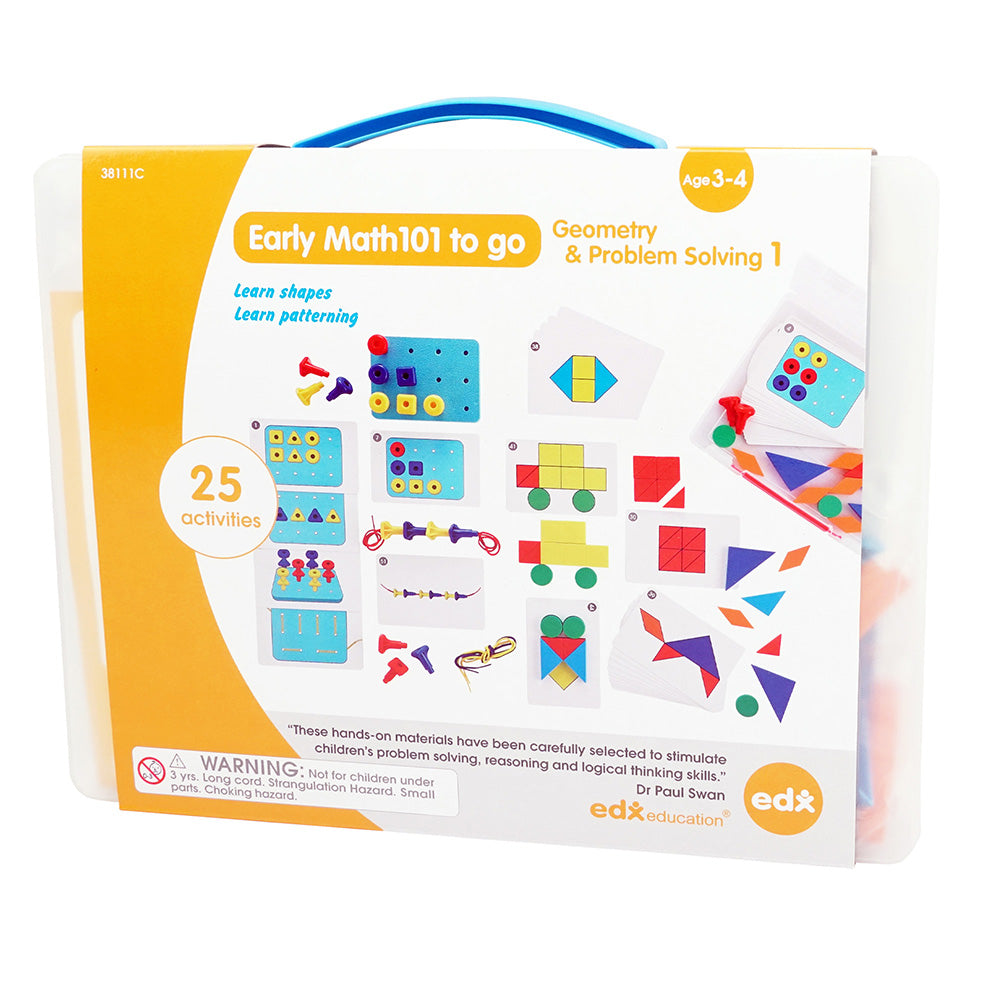 Child exploring shapes with Early Math101 Geometry Kit – EYFS learning at home | edx education® UK
