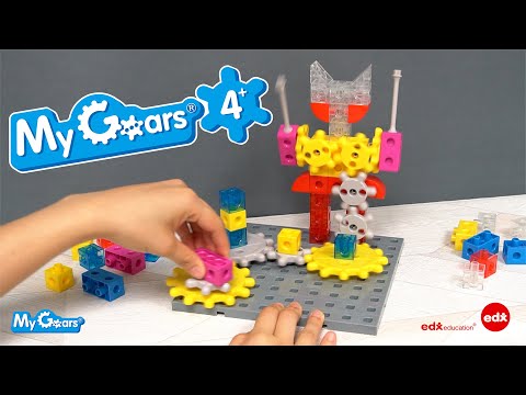 My Gears (Basic) by Edx Education – A STEAM learning construction set featuring colorful gears, interlocking blocks, and hands-on activities that teach basic gear movement, creativity, and engineering skills.