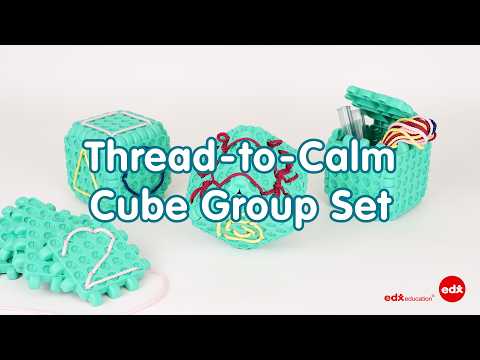 Thread-to-Calm Cube Group Set - Edx Education, Calming Sensory Threading Activity