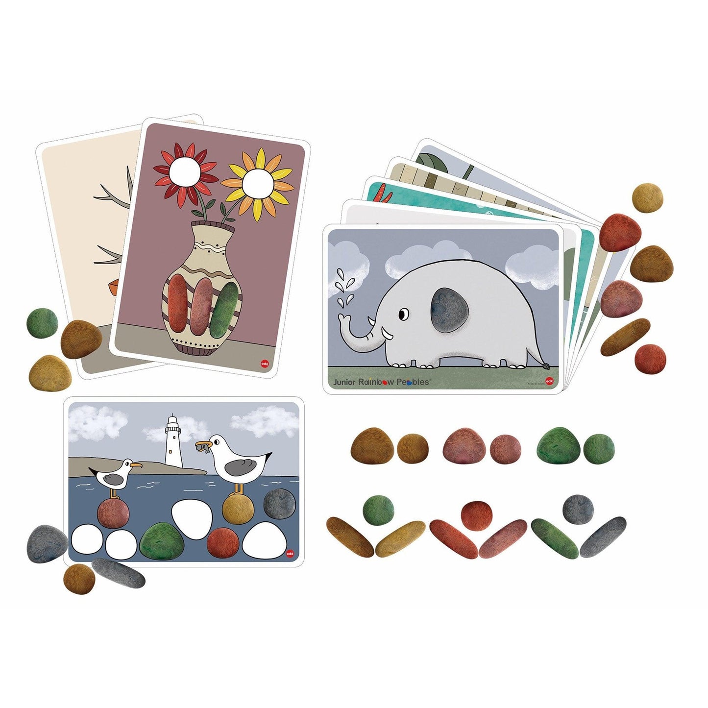 Edx Education - Shopedx UK – Green-n-Learn® Junior Rainbow Pebbles® – EDX15200 – Product Packaging Image