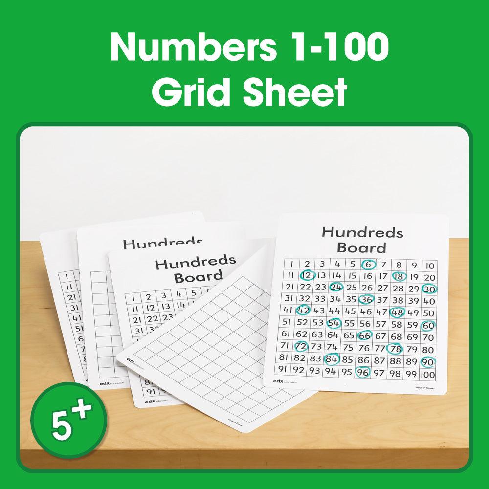 Edx Education - Shopedx UK – Numbers 1-100 Grid Sheet – Product Packaging Image