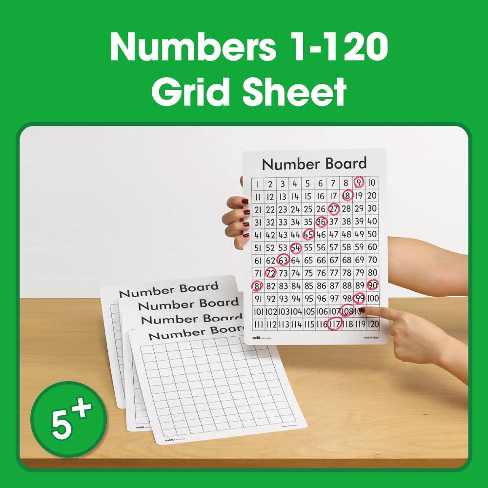 Edx Education - Shopedx UK – Numbers 1-120 Grid Sheet – Product Packaging Image