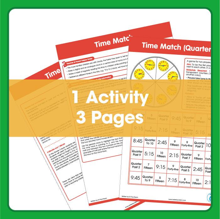 Edx Education - Shopedx UK – Time Match Quarter Hour Spinner Game – Product Lifestyle Image